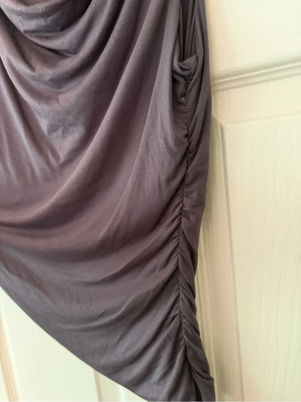 Tiger Mist Draped Cowl Neck Top - Dusty Mauve